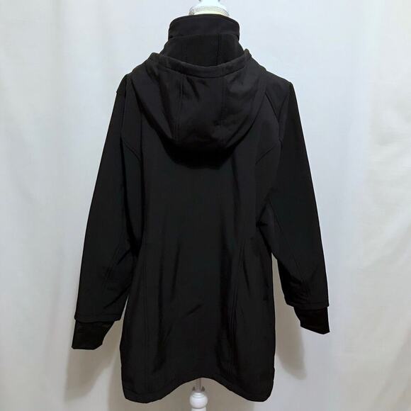 Jessica Simpson NWOT Black Softshell Trench Coat Women 1X - Picture 7 of 14